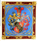 2. Wappen, verliehen anlässlich der Erhebung in den Freiherrenstand 1902.